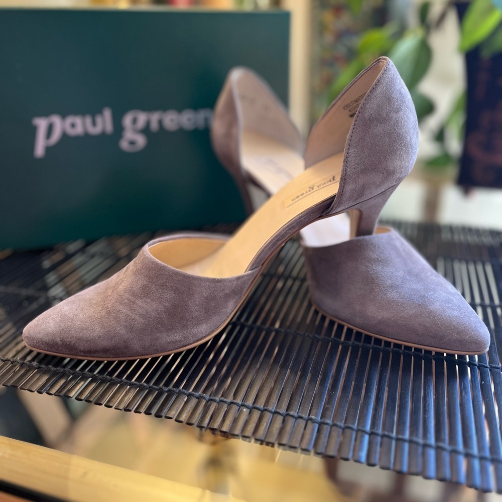 Paul Green Char Truffel Brushed Suede Pump, Size 8.5